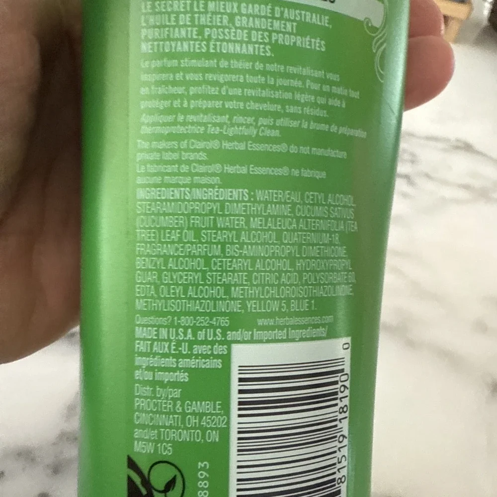HERBAL ESSENCES CLAIROL TEA LIGHTFULLY CLEAN REFRESHING CONDITIONER 10.1 oz